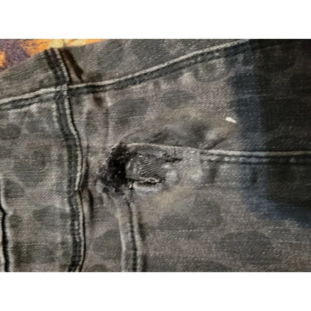 Tribal Jeans Audrey Mid Rise Ankle Jegging Grey Leopard Print Size‎ 14 Pull On